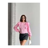 Shopping Shop Kolu Volanlı Fisto Bluz PEMBE