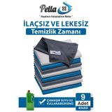 Shoppypella.com 9'lu Mikrofiber Temizlik Bezi, Cam, Araba Silme Bezi, Mutfak, Fiber Temizleme Bezi, 40x60cm