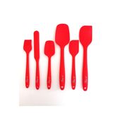 Shopset Isıya Dayanıklı Yanmaz Yapışmaz Silikon Spatula Seti 6 Parça -Kırmızı