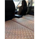 Shopset Oto Arka Koltuk Yatak 70*130 Cm - Kahverengi Tay Tüyü Kumaş