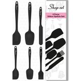 Shopset Shop-Set Isıya Dayanıklı Yanmaz Yapışmaz Silikon Spatula Seti 6 Parça Siyah
