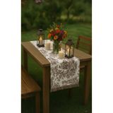 shopshop ss Kahverengi İngiliz Köylüler Rustik Vintage 40 x 155 Püsküllü Sofra Sunum Runner Masa Sehpa Örtüsü