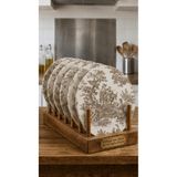shopshop ss Sütlü Kahve Fransız Köylü Amerikan Servisi 6 Adet 33x33 Mdf Lastikli Kumaş Supla Sofra Sunum Seti