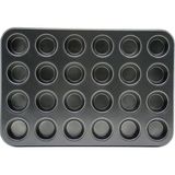 Shopwave 24 Gözlü Metal - Siyah Düz Muffin - Kek Kalip (5047)