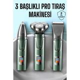 Shopwave 3 Başlıklı Profesyonel Saç ve Sakal Bakım Seti Vücut, Burun ve Kulak Tüy Alma - Çok Renkli