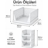 Shopwave 3 Katlı Portatif Organizer - Çok Amaçlı Kayar Raf 18.5X33.5X43CM Toplam 55.5cm (5047)