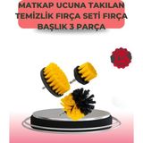 Shopwave 3 Parça Matkap Ucu Temizlik Fırçası Dayanıklı Naylon Kıllı