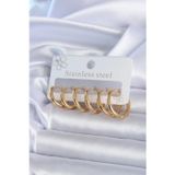 Shopwave 316L Çelik Gold Renk Halka Model Kadın Küpe Seti
