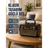 Shopwave Ahşap Dokulu Bluetooth Müzik Kutusu – Vintage LED Tasarımıyla Modern Ses Deneyimi