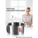 Shopwave Ayarlanabilir Pasta Çemberi Paslanmaz Çelik Kek Kalıbı 16-30 cm - Profesyonel Pasta Kalıbı