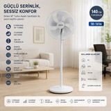 Shopwave Beyaz 5 Pervane - Inc Ev - Ofis Kompakt - Sessiz - Üç Kademe 140CM Yükseklik Ayakli Vantilatör S