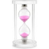 Shopwave Büyük Cam Kum Saati Cam Standlı= Çap: 7.5cm-Yükseklik: 15CM (5047) - Çok Renkli