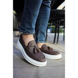 Shopwave CH127 - Cbt Loafer-X Erkek Ayakkabı Kahve - Altın Karışık Sim