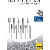 shopwave Dremel Uyumlu Mini Oyma Gravür Uç Seti – 10'lu Tungsten Karbür, Ahşap/Metal/Plastik için