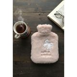 Shopwave Hello Everyone Yazılı Pembe Peluş Sıcak Su Torbası, 1 Lt, Yumuşak Kılıf, Uzun Süre Sıcak Tut