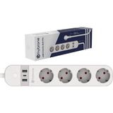 Shopwave Hybrone USB Type-C Girişli Akım Korumalı Dörtlü Wi-Fi Akıllı Priz, 16 Amper, Izleme, Uygu - 000-Siyah