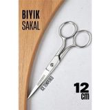 Shopwave Ice Tempered 702 Bıyık Makası - Bıyık Sakal Düzeltme Makası Kuaför Makası 12 cm