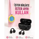 Shopwave Kablosuz Kulaklık ve Pembe Askılı Çanta Charm Analog Saat Kampanya Seti - Tek Beden