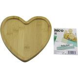 Shopwave Kalp Model Ahşap Bambu Servis Sunum Tepsi - Tahtası 20.5 x 19.5 x 1.4cm (5047) - Inox
