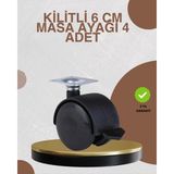Shopwave Kilitli Mobilya Ayağı 6 cm 4’lü Set Zemin Korumalı