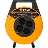 Shopwave Makaralı Seyyar Kablo, 3x1,5 Mm², Dayanıklı Uzatma Kablosu, Dörtlü Prizli, Elektrik Kablosu, Iç Mek - 000-Siyah