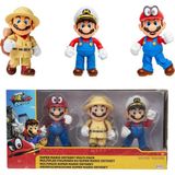 Shopwave Mario Odyssey 3'lü Paket Aksiyon Figürleri - Kaptan Mario, Explorer Mario Mario ile Cap - (ClearEyelets)Black-RadiantOrchid