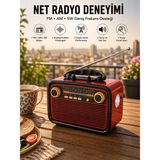 Shopwave Müzik Kutusu Bağlantılı El Fenerli Nostaljik Tasarım Radyo