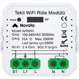 Shopwave Novato Tuya Uyumlu Tekli Wifi Akıllı Anahtar (10A - 220V Röle) - Tek Çıkışlı, Anahtar Girişli, Goog - 000-Siyah