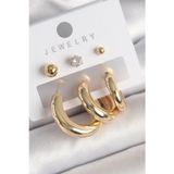 Shopwave Pirinç Gold Renk Halka Model Zirkon Taşlı Topçuk Detay Kadın Küpe