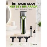 Shopwave Profesyonel Saç Sakal Tıraş Makinesi T Lı Şarjlı Kablosuz 3 Taraklı Erkek Bakım Seti - Çok Renkli
