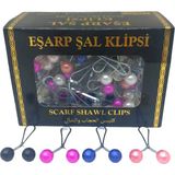 Shopwave RENKLİ 100 PARÇA EŞARP BAŞÖRTÜ - ŞAL KLİPSİ (5047)