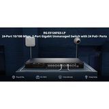 Shopwave Ruıjıe Reyee RG-ES126FGS-LP 26 Port, 24 Port Megabit Poe, 180W, 2 Port Gigabit Uplink, 1 Port Gigabit Combo, Switch Metal Kasa