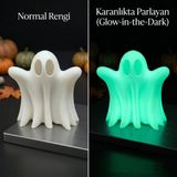 Shopwave Sevimli Hayalet Figürü - Fosforlu (Glow) Plastik Masaüstü Biblo - (ClearEyelets)Black-RadiantOrchid