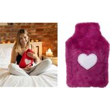 Shopwave Sicak Su Torbasi Peluş Kalpli,pembe Termofor 29X17CM 750ML