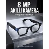 Shopwave Siyah Bluetooth Akıllı Kamera Gözlüğü 8 Mp Kameralı Aı Çeviri Wi-Fi Fotoğraf Video Müzik Arama ve Dokunmatik Kontrollü - Çok Renkli
