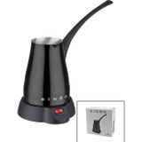 Shopwave SİYAH ELEKTİRKLİ CEZVE TÜRK KAHVE MAKİNESİ 5 FİNCAN - 400ML HAZNE PASLANMAZ ÇELİK 360 DERECE DÖNEBİL