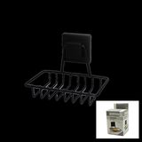 Shopwave Siyah - Metal Katı Sabunluk Kare Güçlü Yapışkanlı 11X12.5X11CM (5047) - Çok Renkli