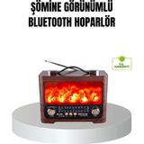 Shopwave Solar Şarjlı Şömine Alev Efektli Bluetooth Hoparlör 7W Taşınabilir Ses Sistemi