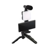 Shopytech 5 İ 1 Arada Mikrofonlu Led Işıklı Vlog Kiti Tabanca Tutuşlu Masaüstü Tripod & Selfie Stick 1 Adet