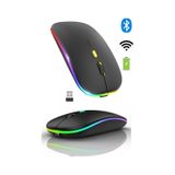 Shopytech Çift Mod Kablosuz Mouse Bluetooth 5.2 + 2.4g Şarjlı Sessiz Tıklama Rgb Işıklı 500 Mah Siy 2.4G Vertical cok-renkli