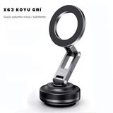 Shopytech X63 Alüminyum Alaşımlı Manyetik Araç Telefon Tutucu 360° Çok Eksenli Vakum Tabanlı Type-C Şarjlı