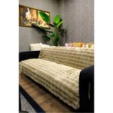 Shopyteks Bubble Tavşan Tüyü Koltuk Örtüsü 170X210 – Peluş Kaymaz Koltuk Şalı – 3’lü Kanepe Örtüsü Krem - 170 x 210 cm - Acı Kahve