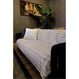 Shopyteks Bubble Tavşan Tüyü Koltuk Örtüsü 170X210 – Peluş Kaymaz Koltuk Şalı – 3’lü Kanepe Örtüsü Krem - 170 x 210 cm - Kahverengi