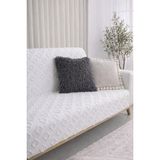 Shopyteks Şönil Koltuk Örtüsü 170X210 Modern Baklava Desenli Evcil Hayvan Dostu Kanepe & Çekyat Örtüsü - Beyaz - 170 x 210 cm