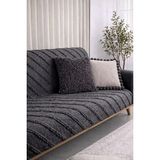 Shopyteks Şönil Koltuk Örtüsü 170X210 Modern Çizgi Desenli Evcil Hayvan Dostu Kanepe & Çekyat Örtüsü - Antrasit - 170 x 210 cm