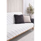 Shopyteks Şönil Koltuk Örtüsü 170X210 Modern Çizgi Desenli Evcil Hayvan Dostu Kanepe & Çekyat Örtüsü - Beyaz - 170 x 210 cm