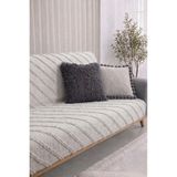Shopyteks Şönil Koltuk Örtüsü 170X210 Modern Çizgi Desenli Evcil Hayvan Dostu Kanepe & Çekyat Örtüsü - Taş - 170 x 210 cm