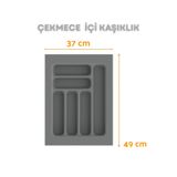 ShopyTime Çekmece İçi Kaşıklık Ve Kepçelik Düzenleyici – Gri 37x49 Cm (30x40 Cm Kadar Kesilebilir)