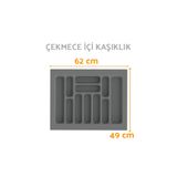 ShopyTime Çekmece İçi Kaşıklık ve Kepçelik Düzenleyici – Gri 62x49 cm (55x40 cm Kadar Kesilebilir)
