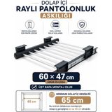 ShopyTime Dolap Içi Raylı Pantolon Askılığı Organizeri 60X47 cm Gardırop Düzenleyici - 60 x 47